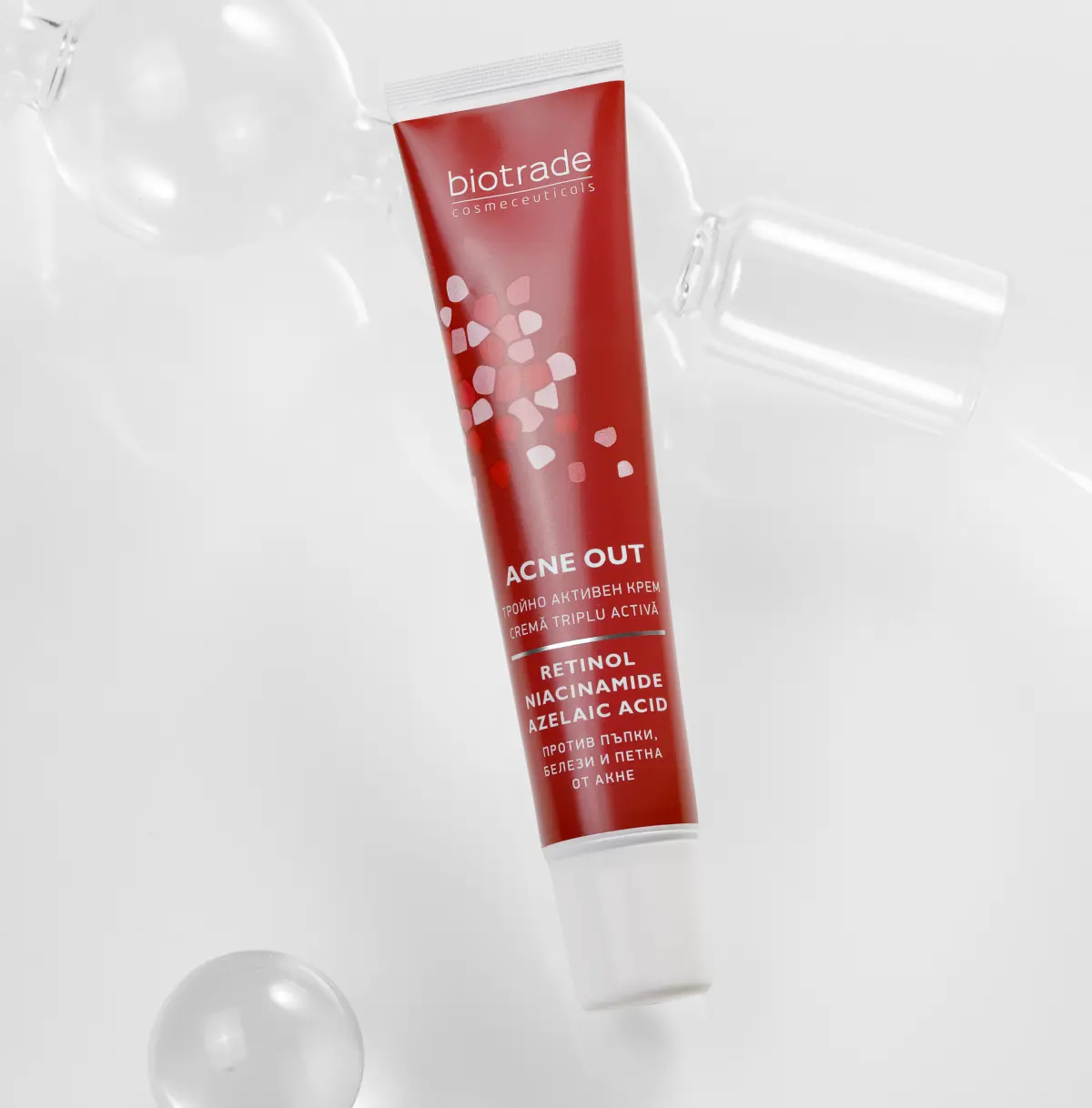 Acne Out тройно активен крем с Ретинол, Азелаинова киселина и Ниацинамид против пъпки и белези от акне, 30 мл - Image 3